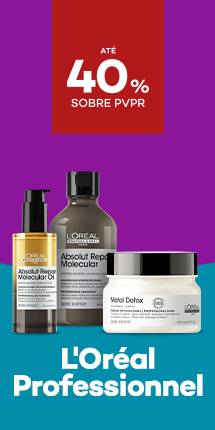 Marca Loreal Professionnel com destaque promocional at&eacute; 40% sobre pre&ccedil;o de Venda ao P&uacute;blico Recomendado